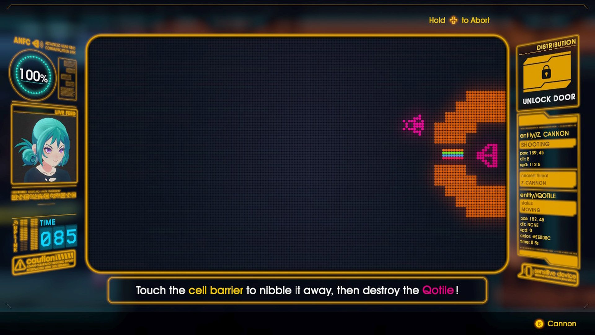 Hacking segments briefly turn the game from a run and gun to a top down puzzle shooter based on the original game