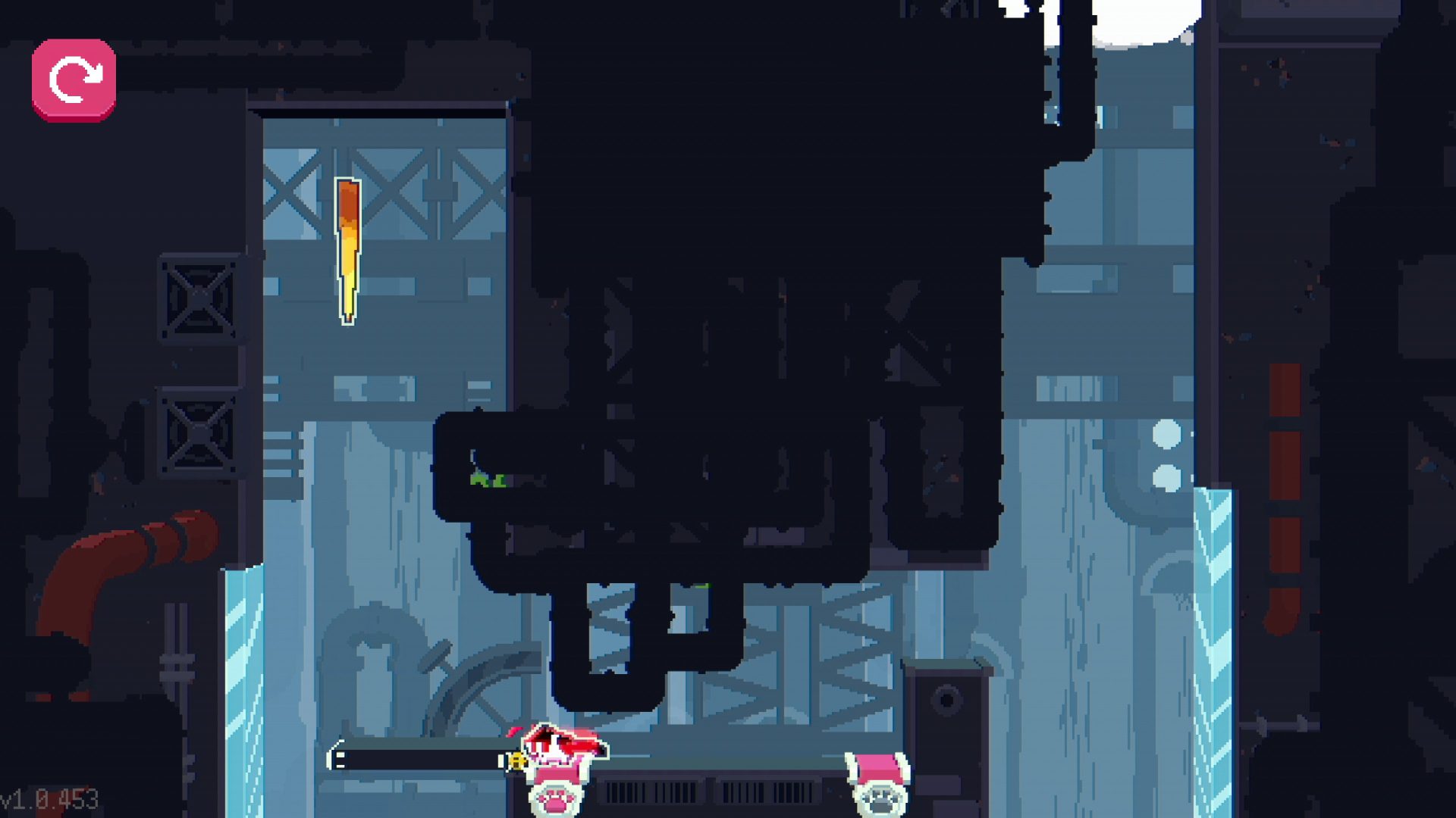 Since toast can't climb glass walls, sometimes you need to launch it with a rotating flap to help it gain height Since toast can't climb glass walls, sometimes you need to launch it with a rotating flap to help it gain height