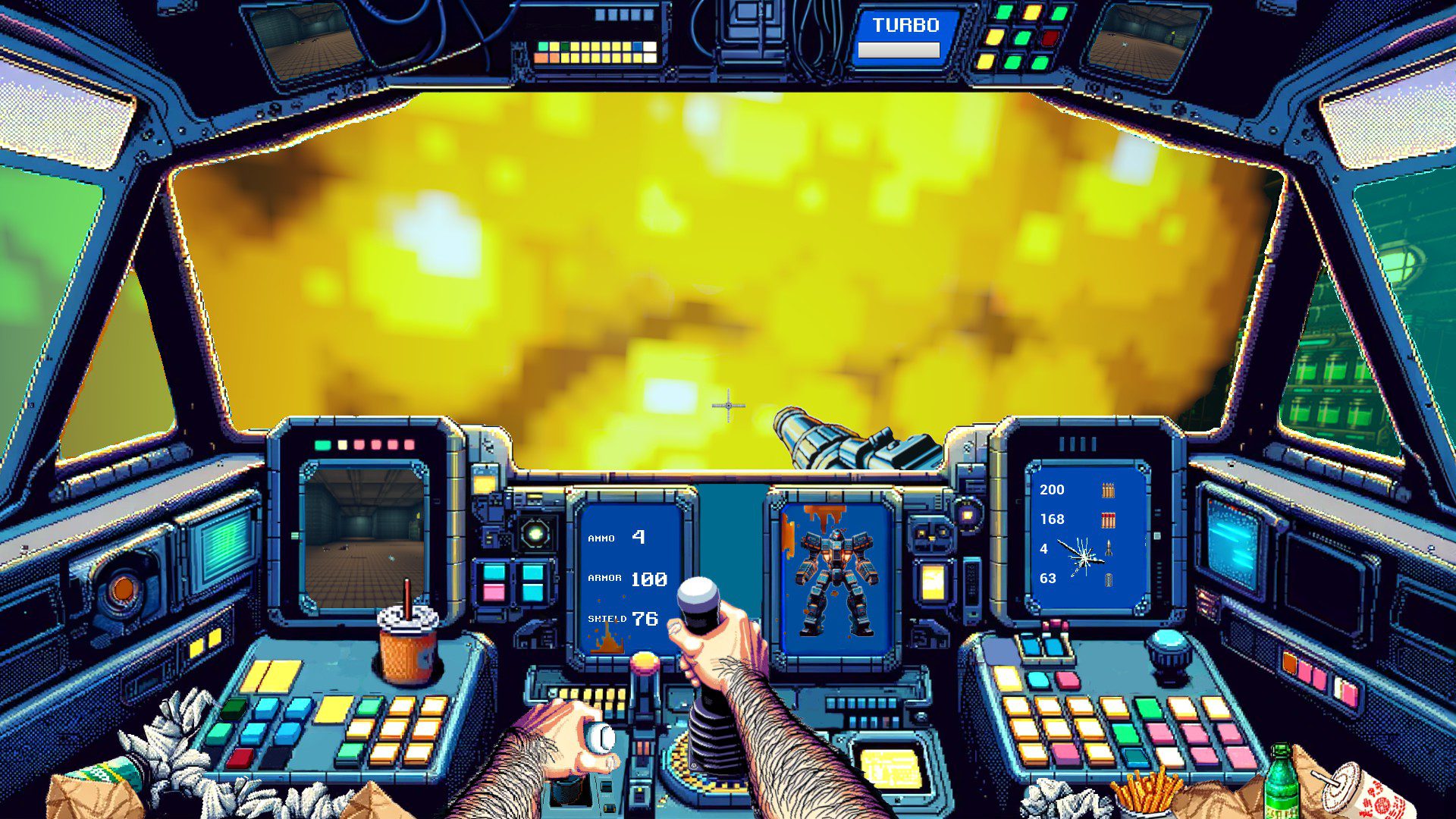 An explosion covering the screen