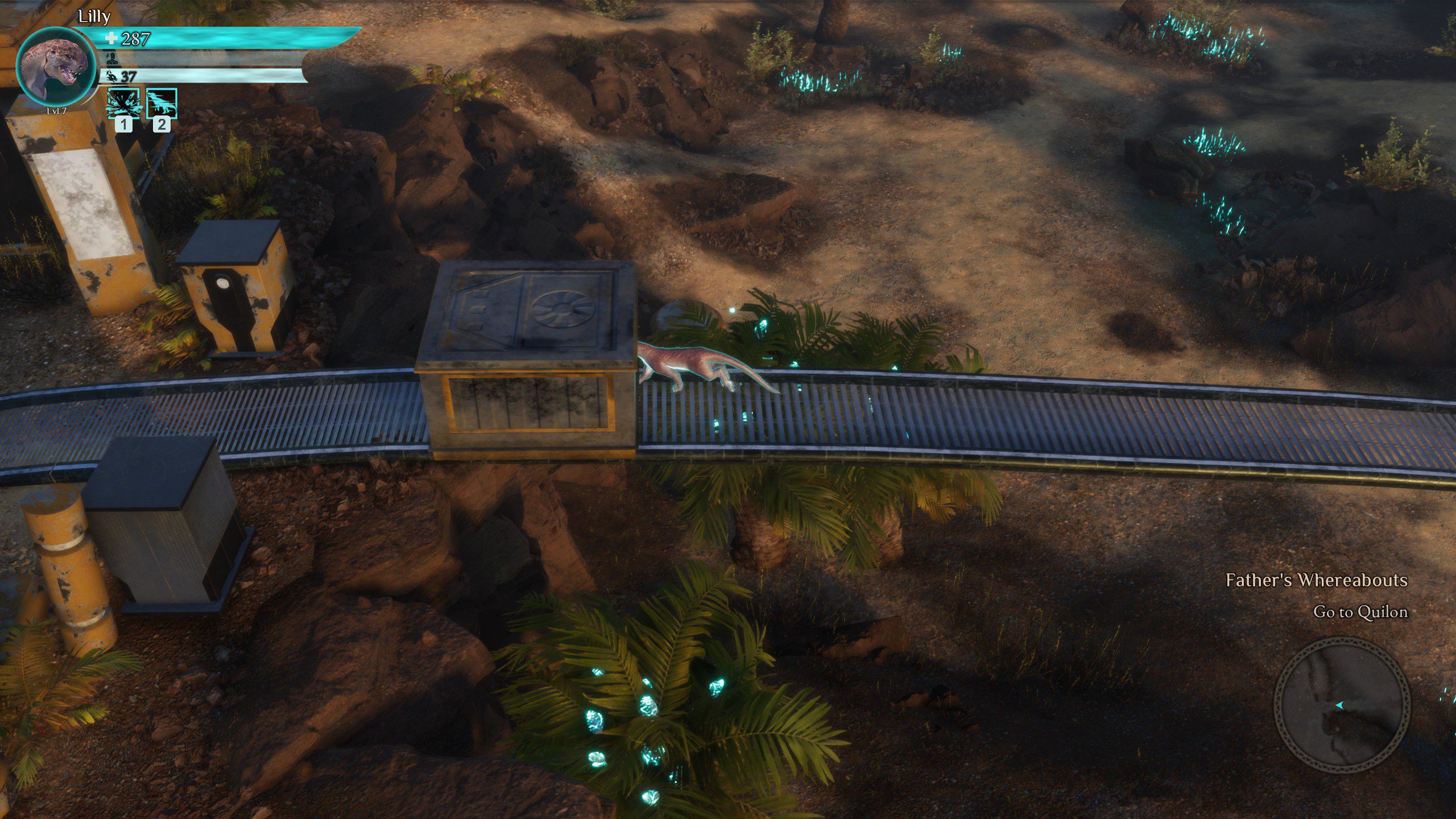 Pushing a cart on rails to solve a simple puzzle in Coridden.