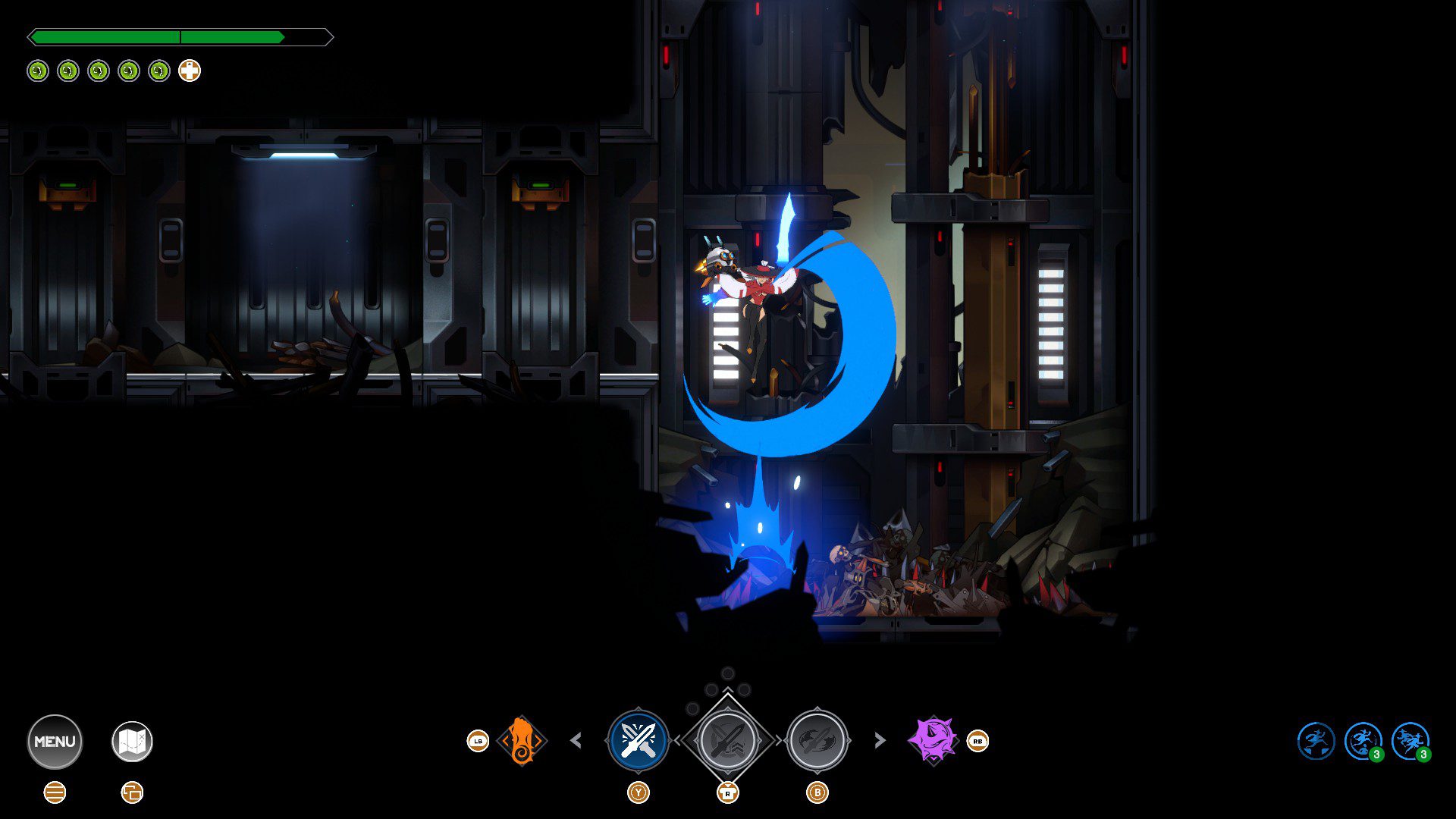 InayPogo Inayah pogoing off spikes using her blue blade