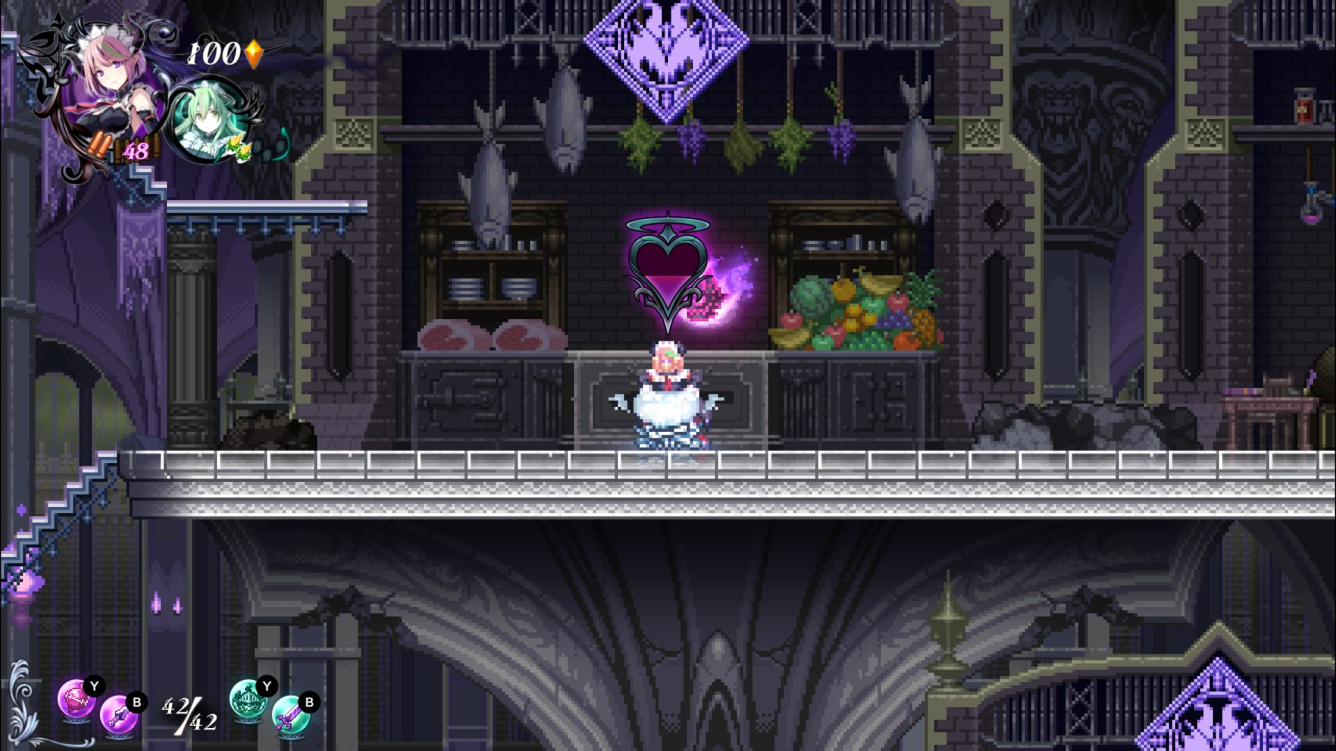 The act of and animation for shoving a soul back into a body to revive a servant or the other player character just sets the absurd comedic tone the game is aiming for.