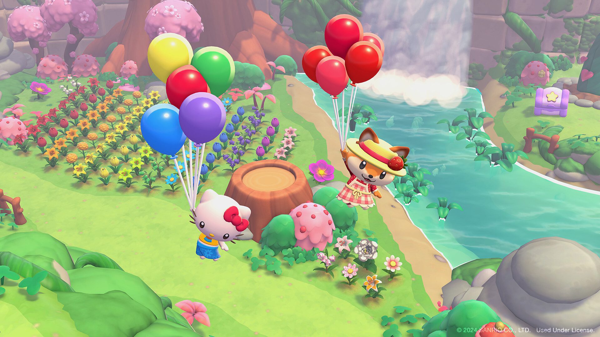 Hello Kitty Island Adventure screenshot floating balloons
