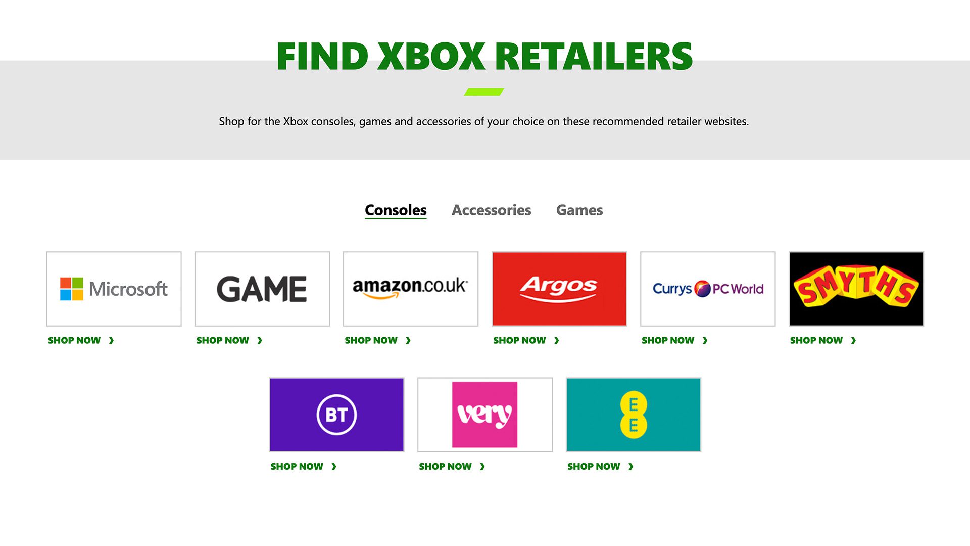 Xbox Retailers UK Microsoft Xbox Retailers UK Microsoft