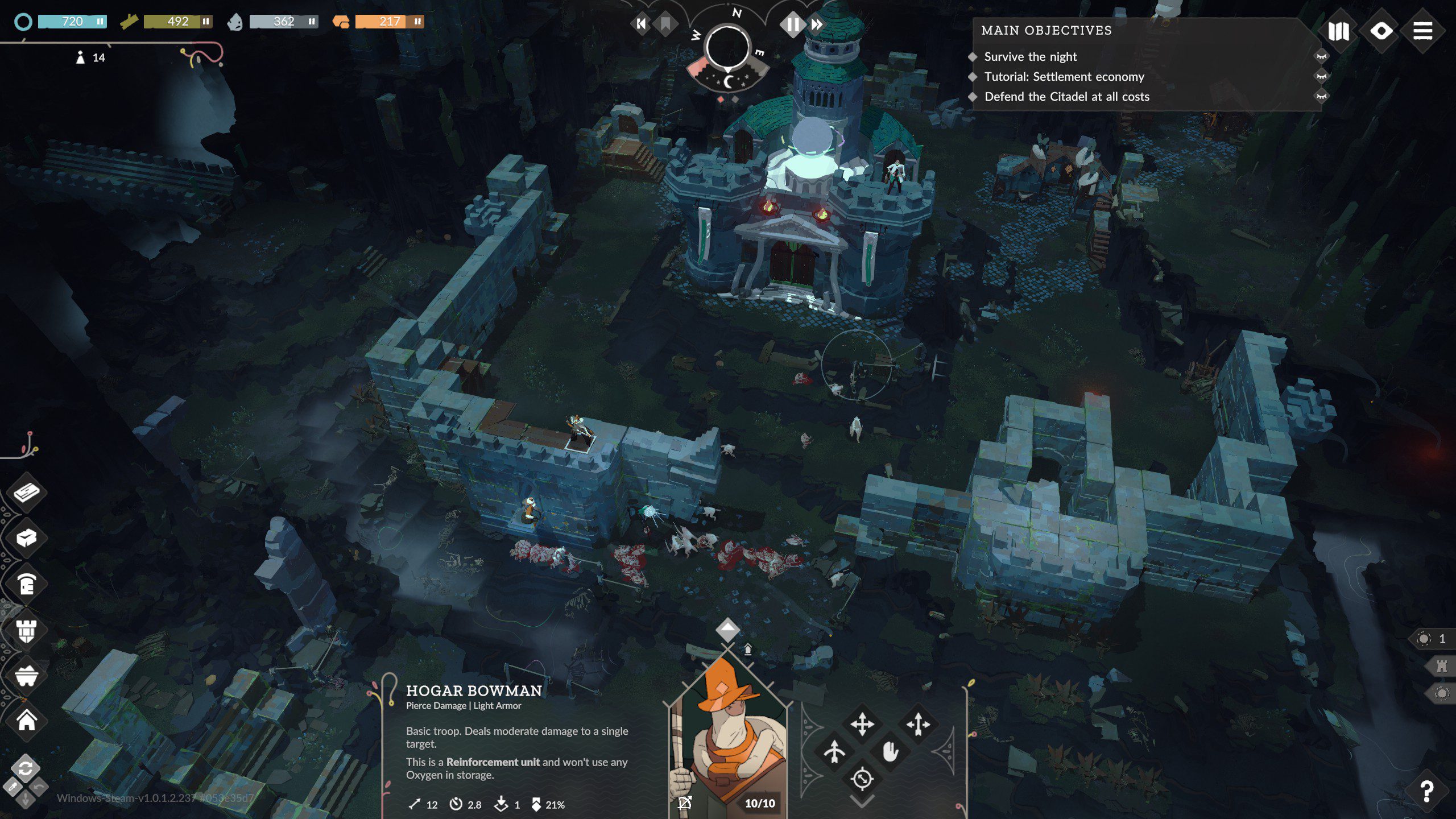 Cataclismo screenshot showing the aftermath of a difficult battle, with ruined walls and dead monters.