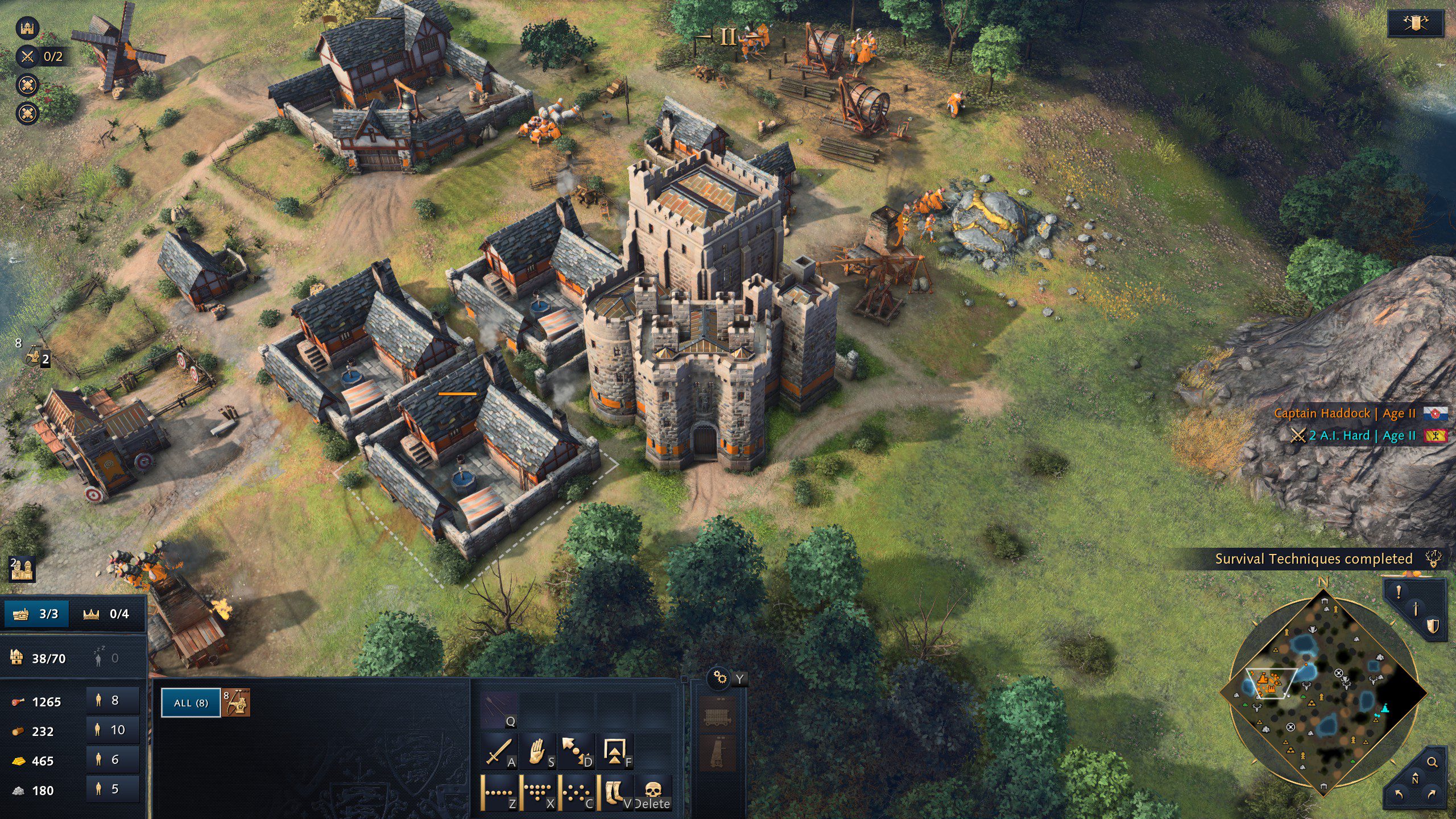 Age of Empires IV: Knights of Cross and Rose gameplay screenshot from House of Lancaster Civilization variant.