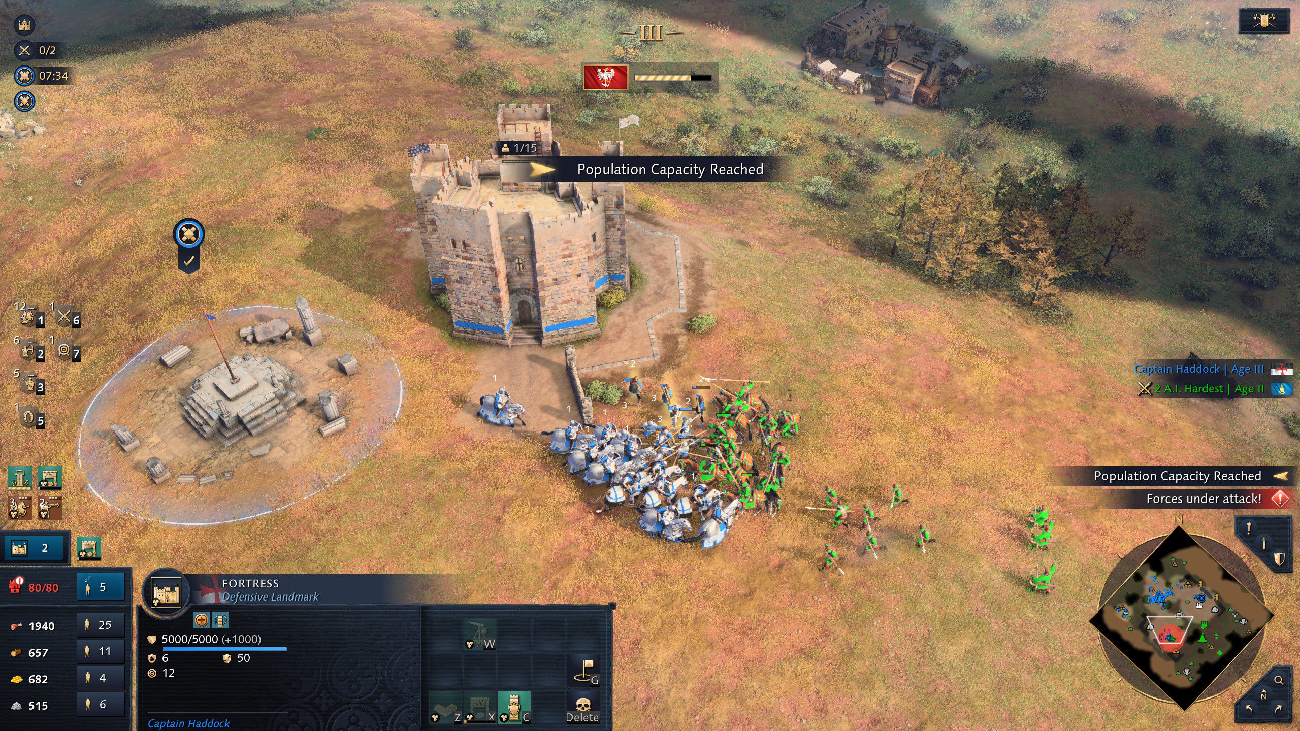 Age of Empires IV: Knights of Cross and Rose screenshot from Knights Templar civilization variant.