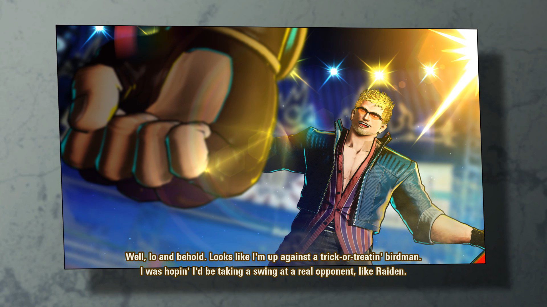 Billy saying he expected a real opponent like Raiden instead of Tizoc