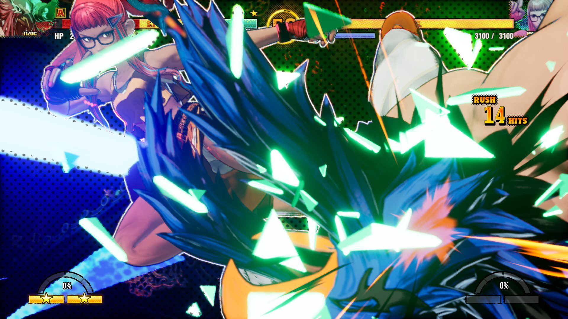 A cinematic super of Preecha hitting Tizoc