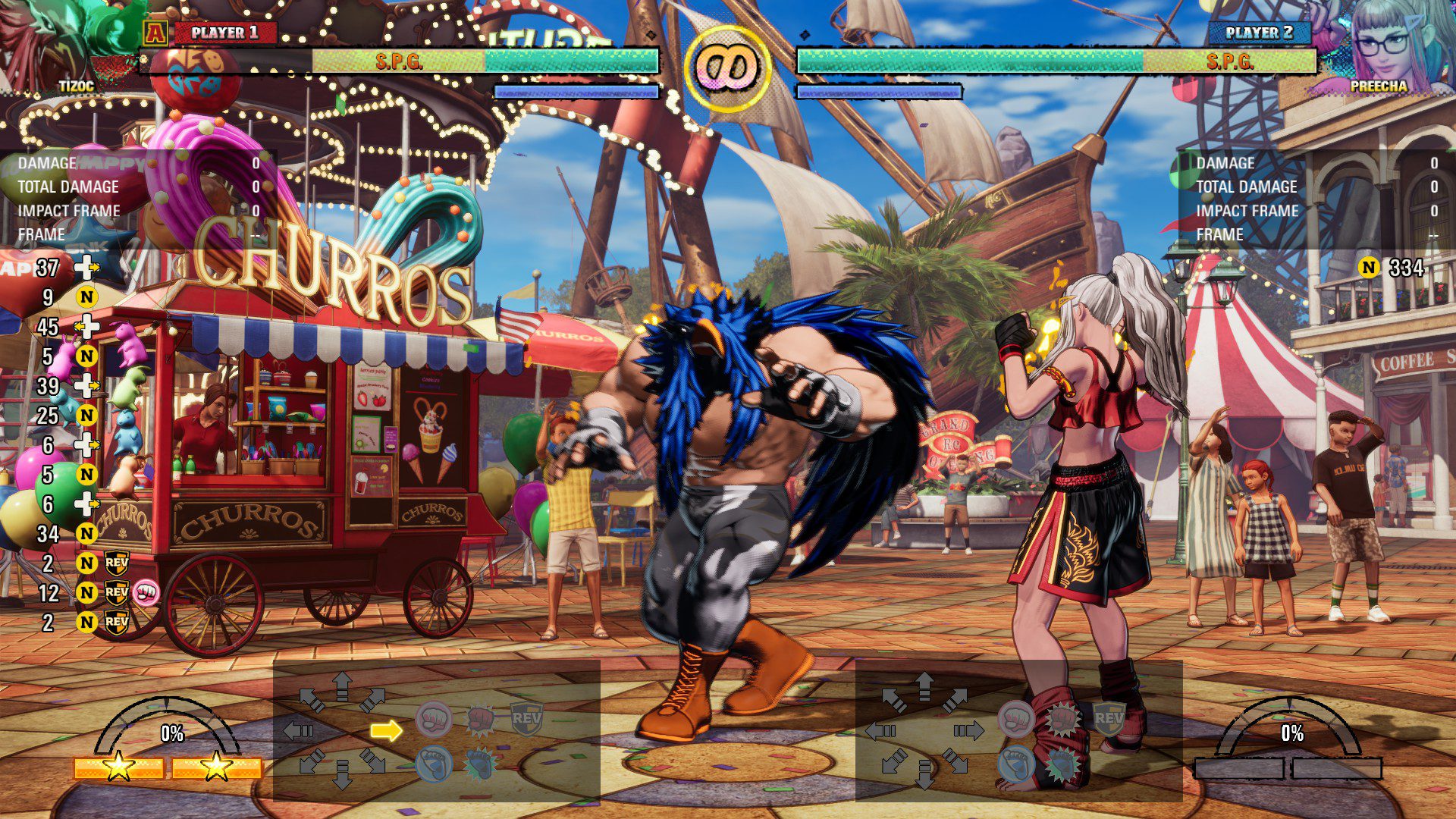Tizoc and Preecha staring at each other on seperate lanes