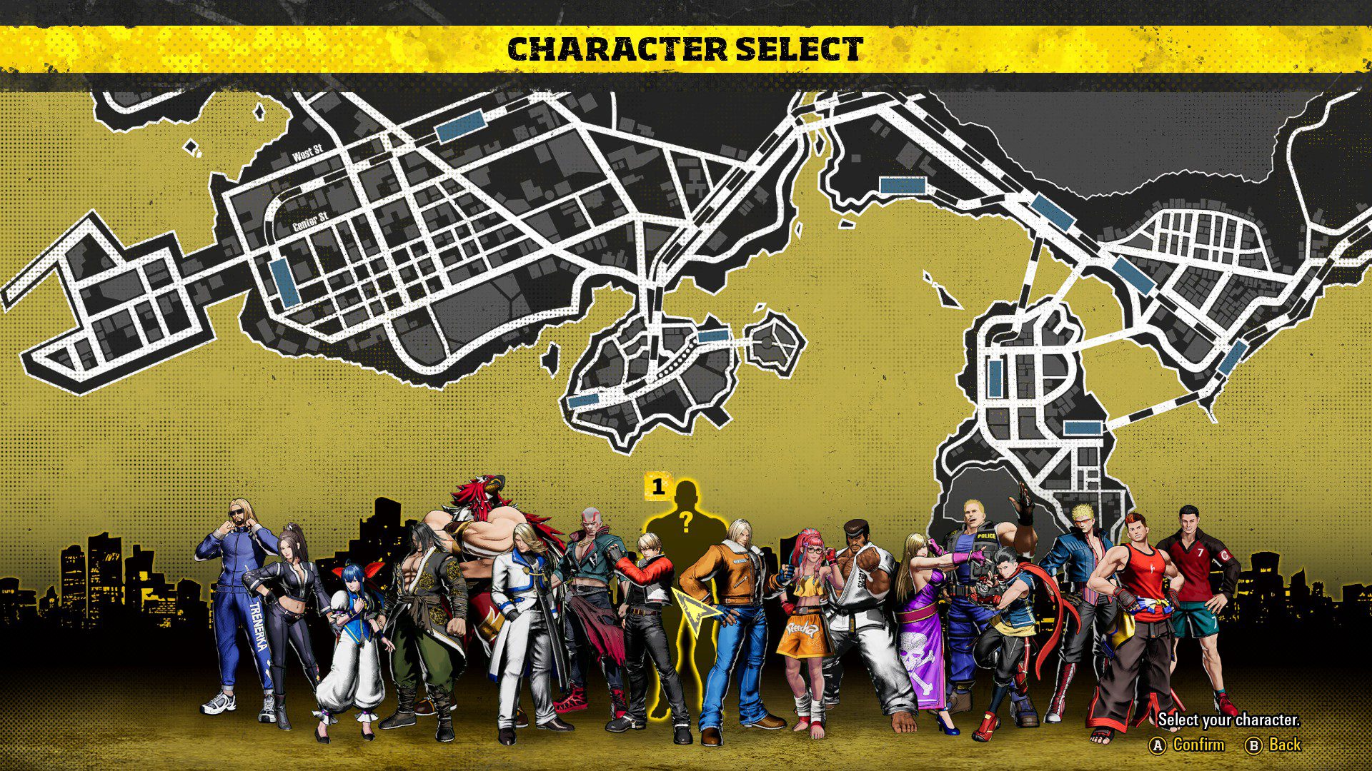 A shot of the character select screen