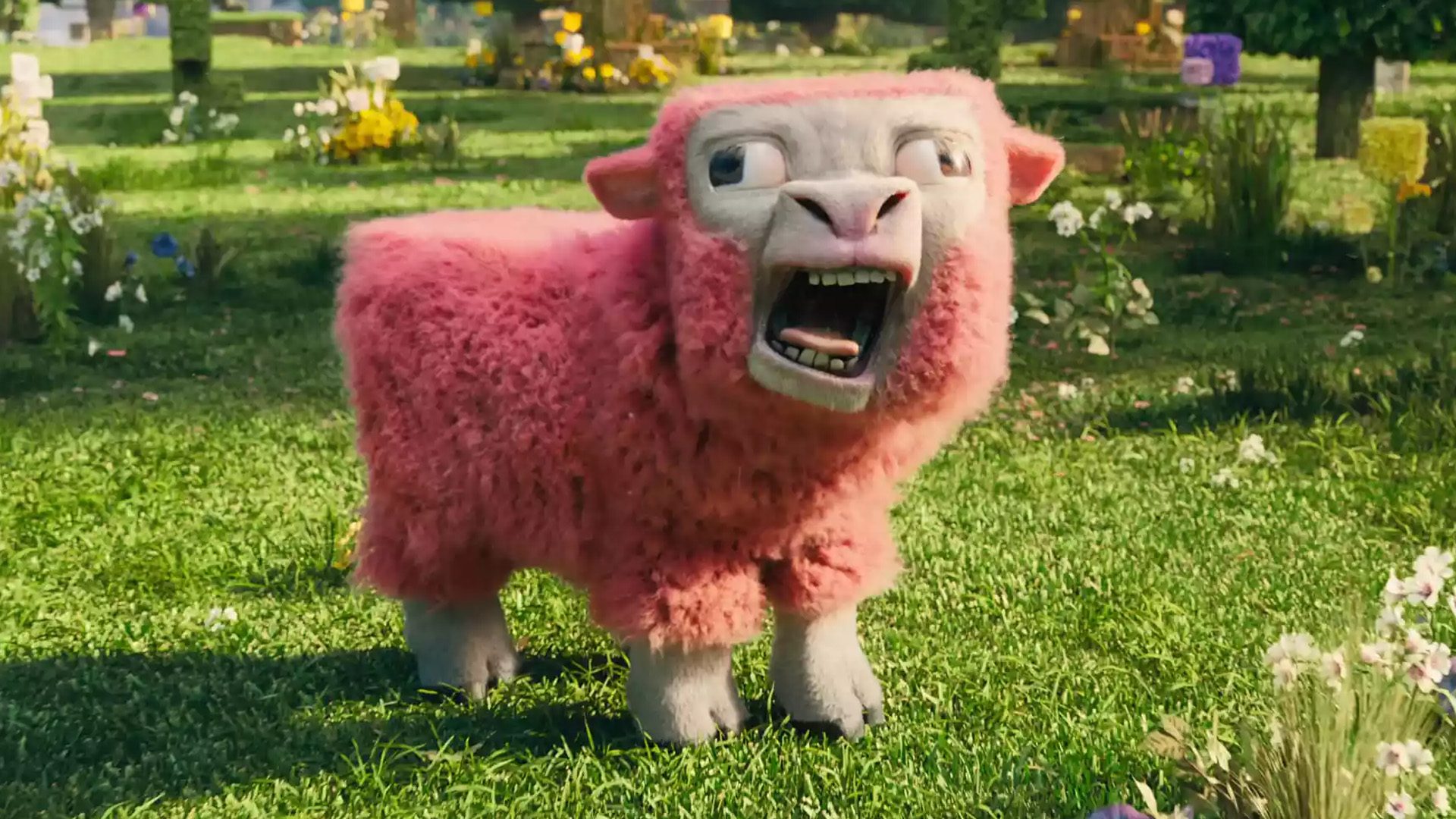 A Minecraft Movie pink sheep A Minecraft Movie pink sheep