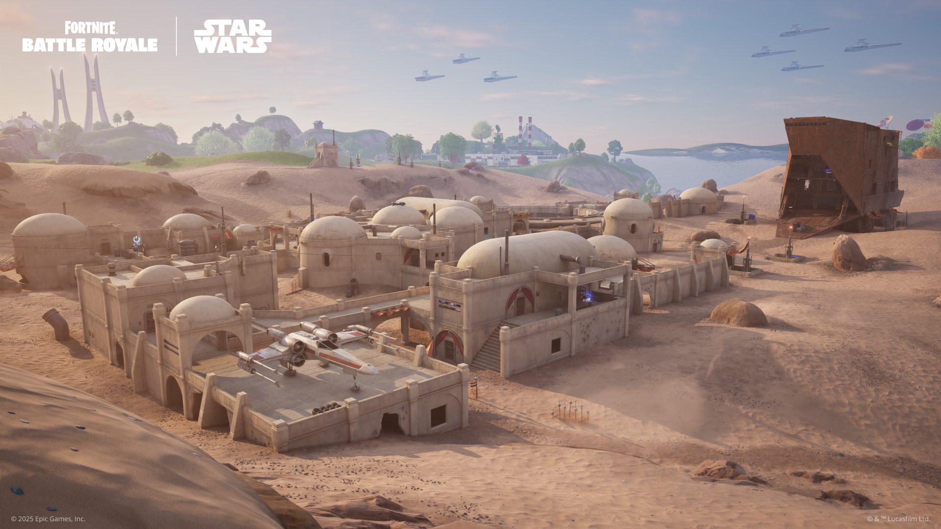 Fortnite Galactic Battle Outpost Enclave POI Tatooine