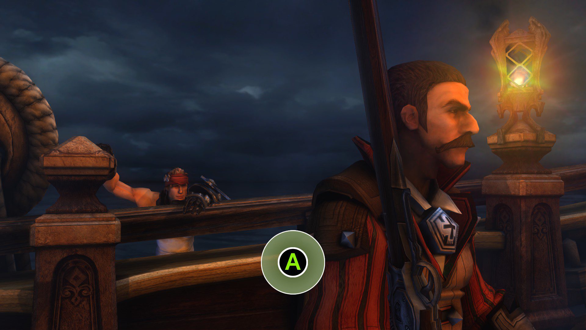 A QTE where Walt, the captain's second in command, sneaks behind a guard