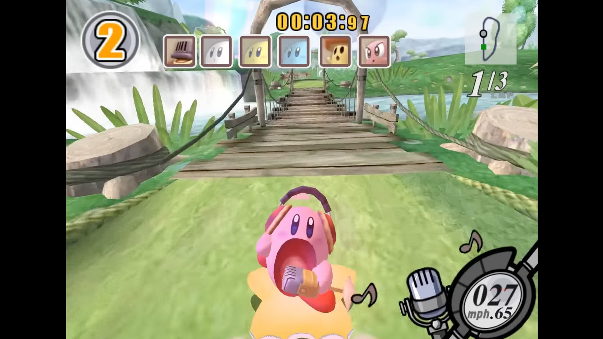 Kirby Air Ride gamecube screenshot microphone ability