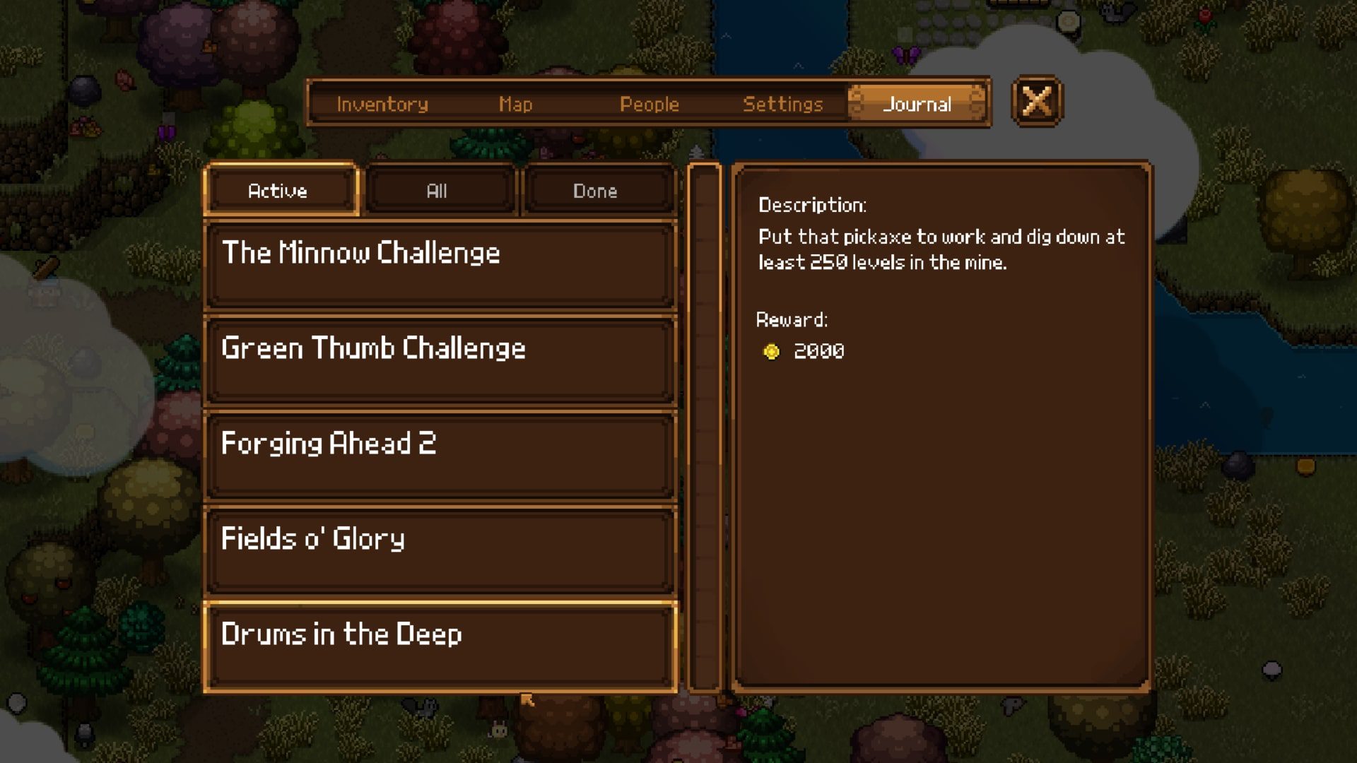 The quest menu is shown in Cattle Country
