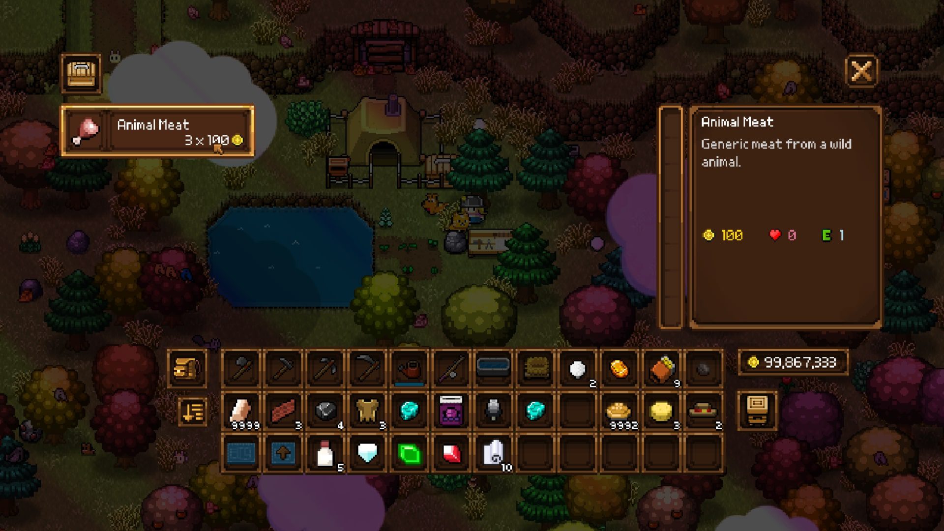 The shipping bin menu is shown in Cattle Country