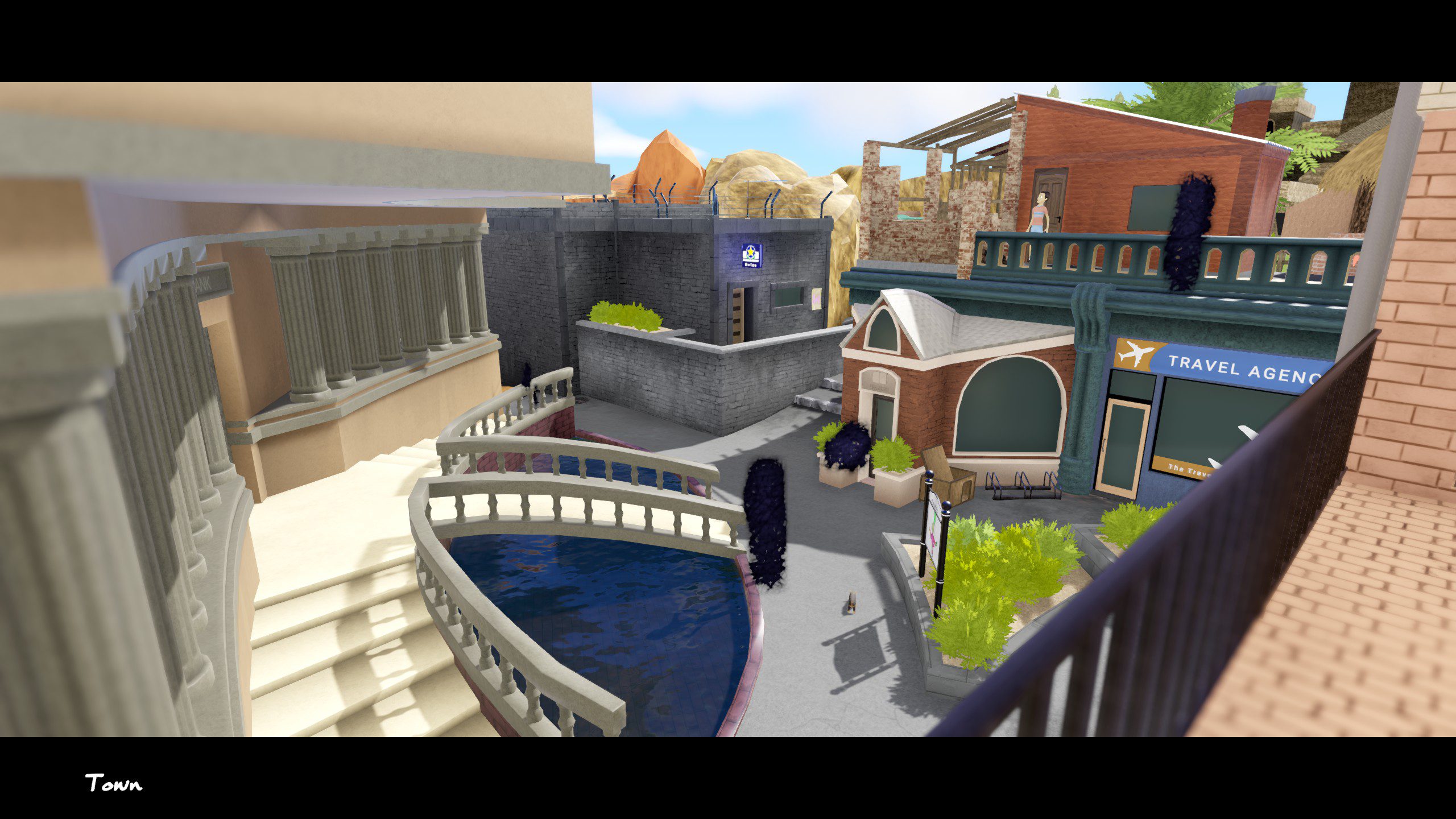 Fomography screenshot of the small town in daylight