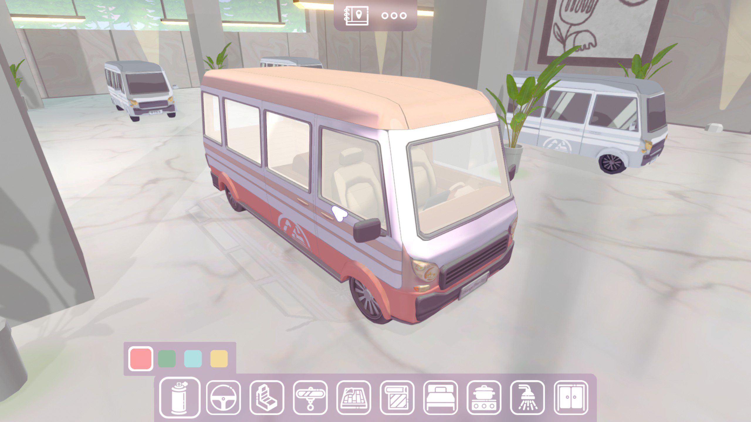 Camper Van: Make It Home screenshot showing the car modification screen