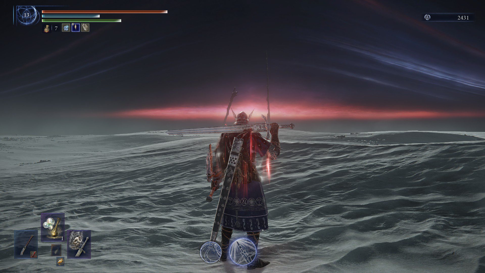 Wylder standing solo in the boss arena