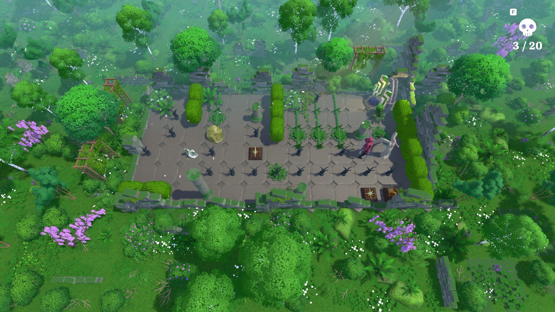 Levels can get very hectic when you're nearly done with them. Also, some of the tiles covered with large plants can be walked on, but this isn't obvious at first glance. Levels can get very hectic when you're nearly done with them. Also, some of the tiles covered with large plants can be walked on, but this isn't obvious at first glance.