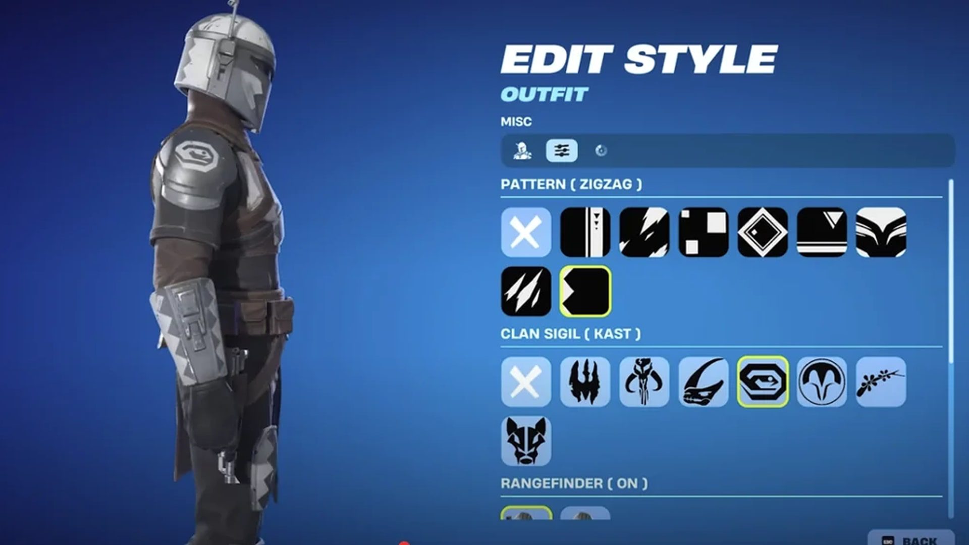 Fortnite customizable mandalorian
