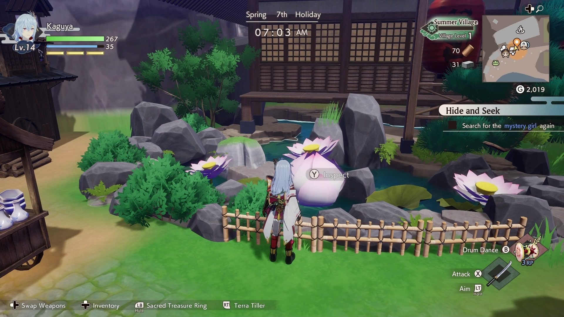 Mysterious Girl hidden in the flower bud in Rune Factory Guardians Of Azuma