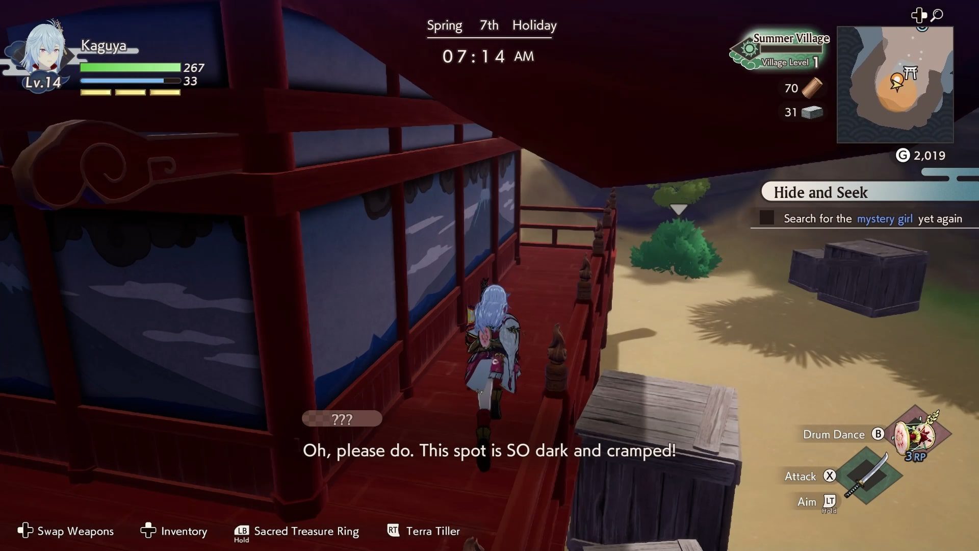 The Mysterious Girl hidden behind boxes in Rune Factory Guardians of Azuma