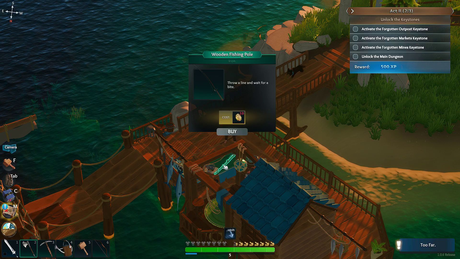 Len's Island Fishing Rod The player is about to purchase the fishing rod in Len's Island.