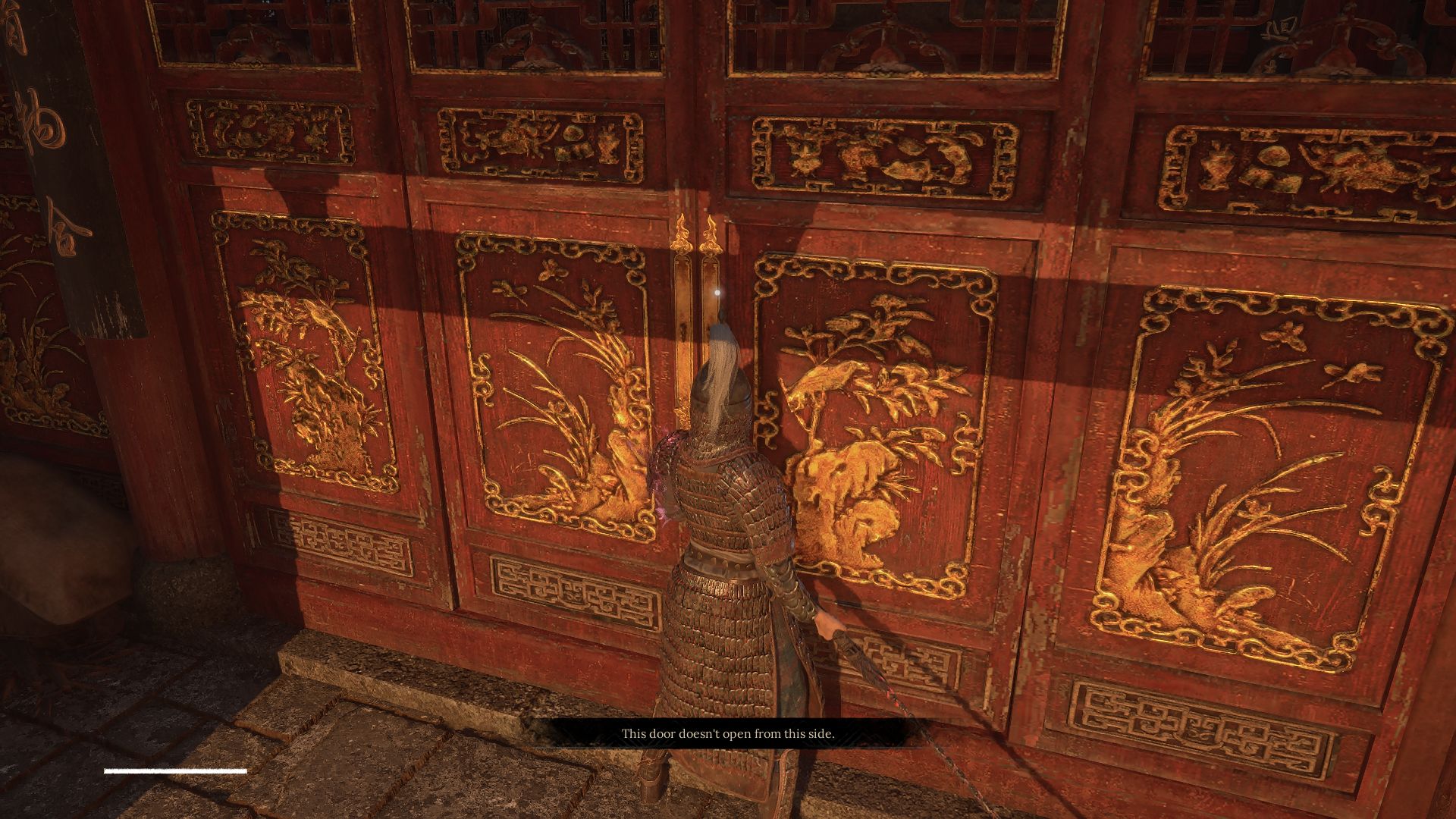 Wuchang approaches a locked door.