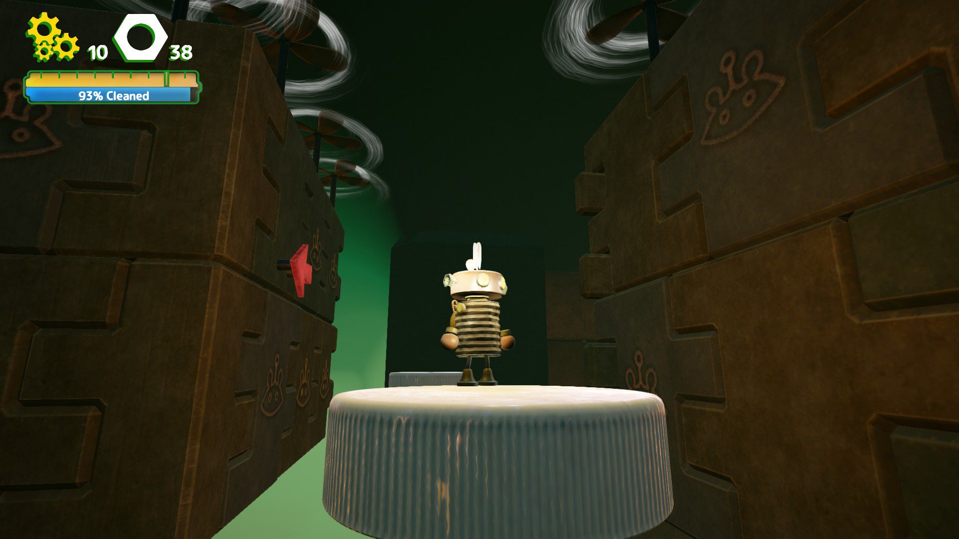 MiscWalls Tall walls made up of puzzle pieces floating near the platform Buddy is standing on