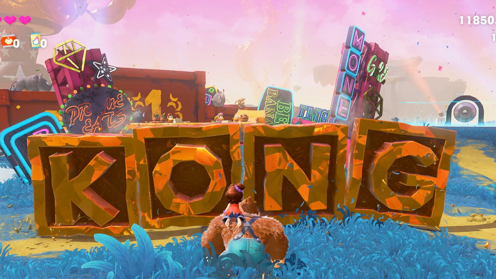 Donkey Kong Bananza kong tiles letters