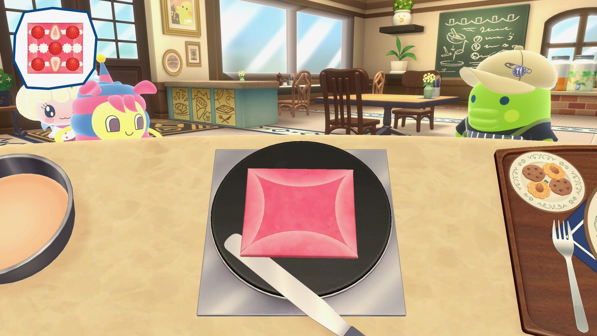 Tamagotchi Plaza Kuchipachi Galette shop minigame screenshot Tamagotchi Plaza Kuchipachi Galette shop minigame screenshot