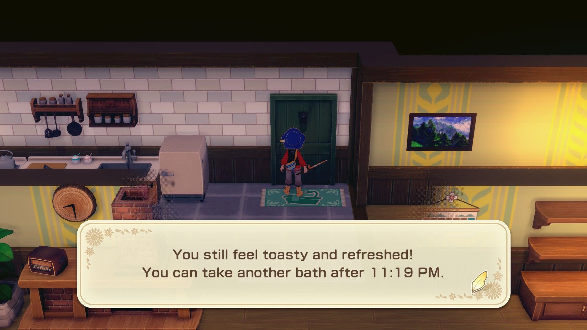 You can take a bath again after 8 in-game hours.