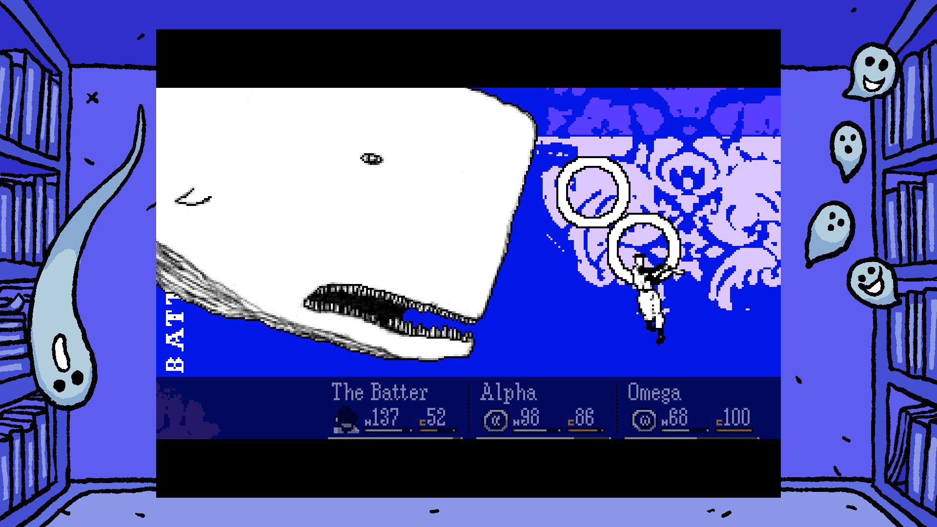Batter and his two Add-Ons fighting a giant whale