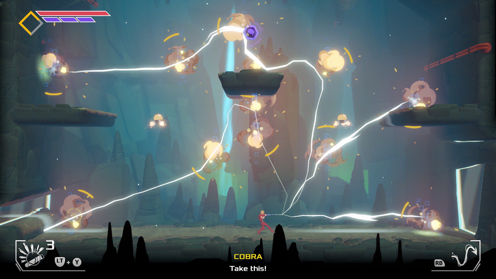 Cobra blasting all foes with his special attack