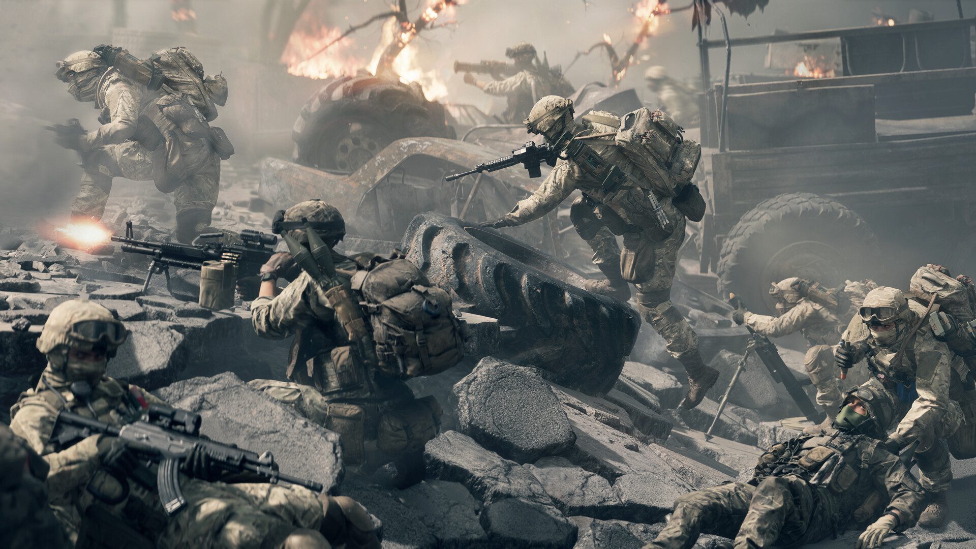 Battlefield 6 team in rubble screenshot