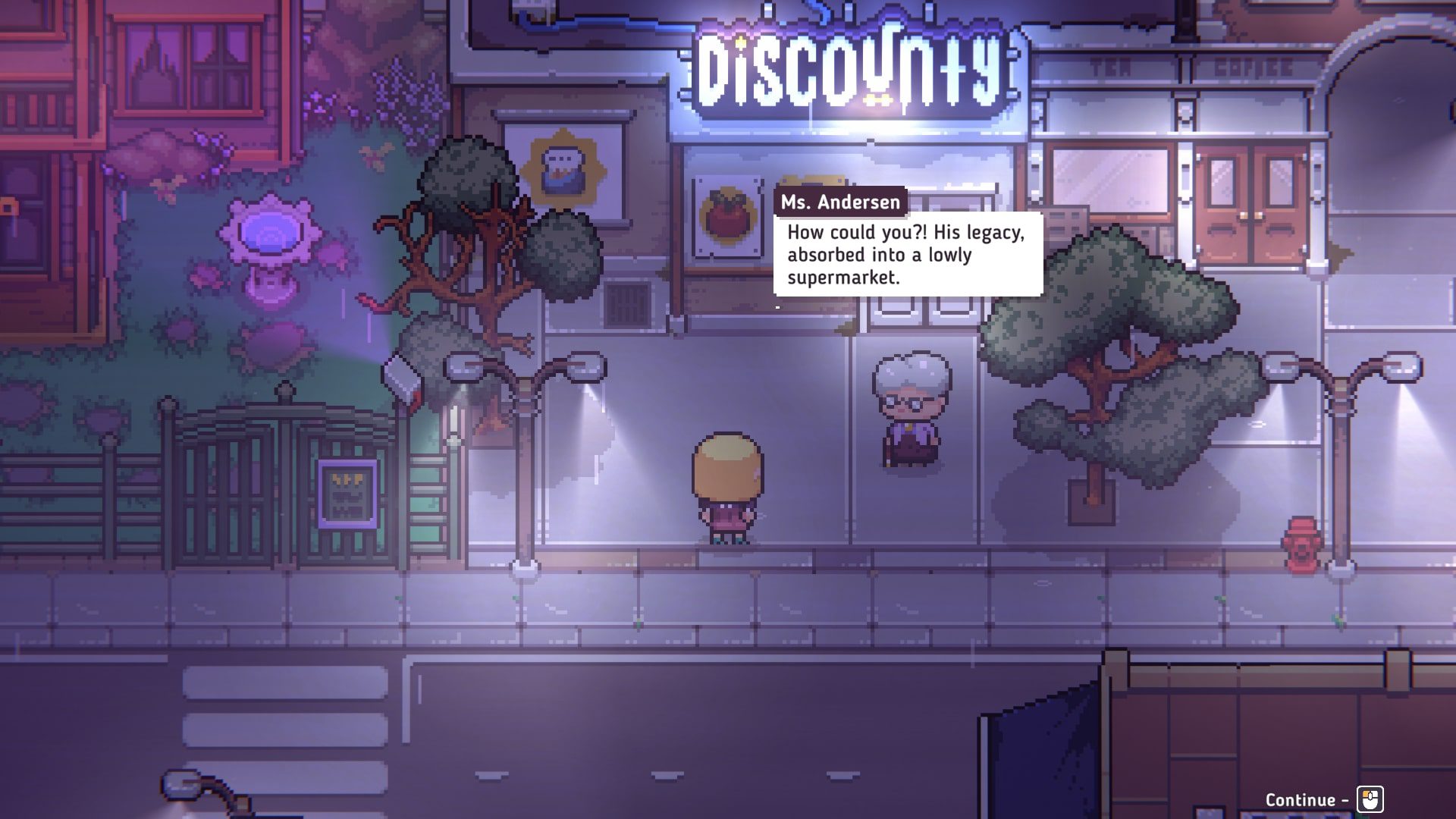 The old lady is complaining in Discounty.