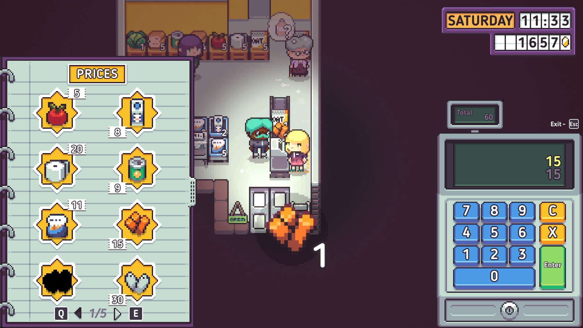 The shop counter is shown in Discounty.