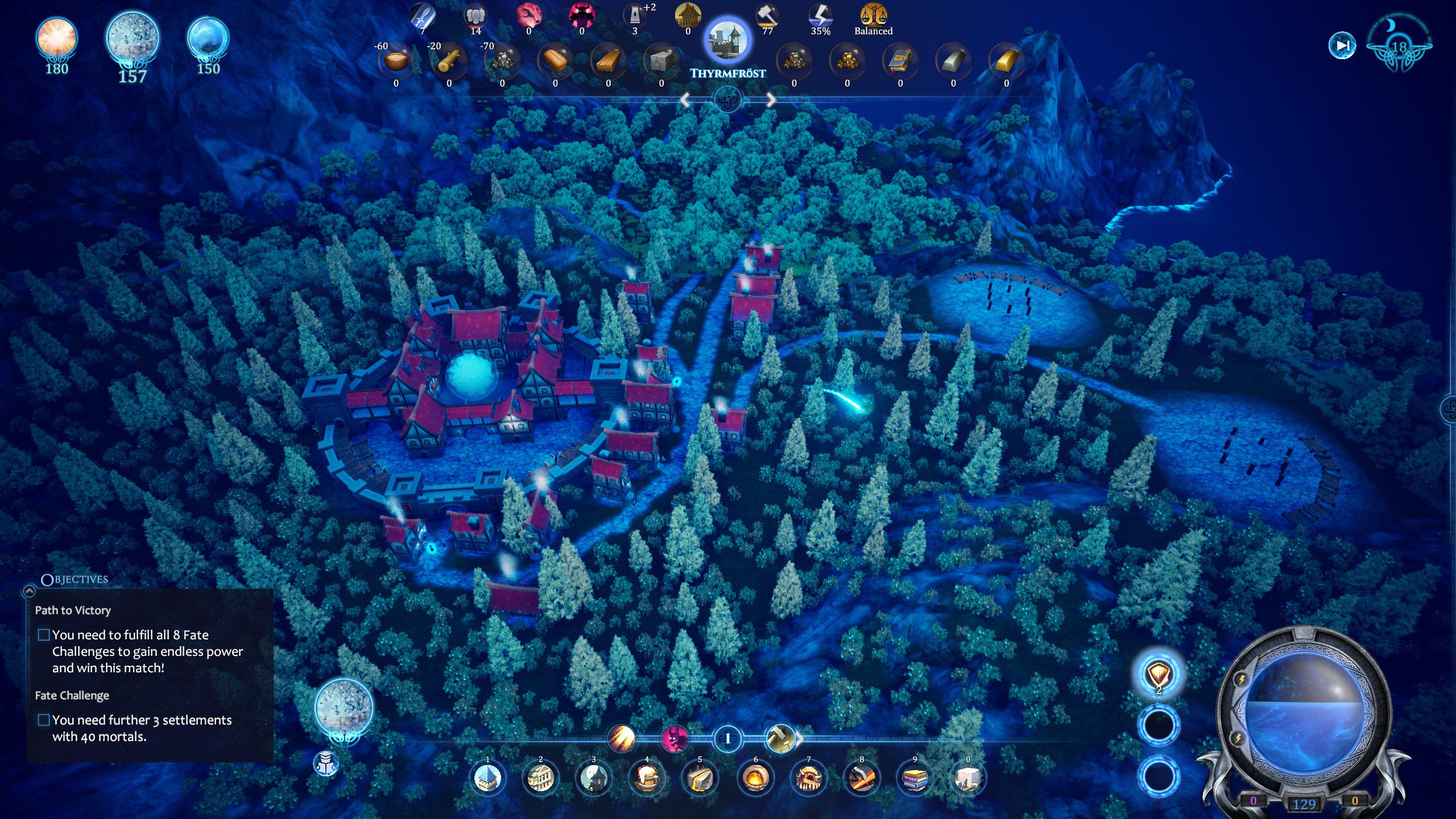 Fata Deum screenshot from a new city at night time.