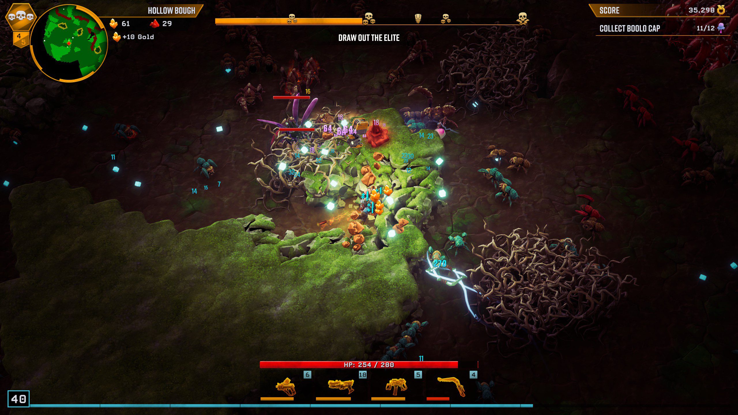 Deep Rock Galactic: Survivor a darker map with limited visibility.