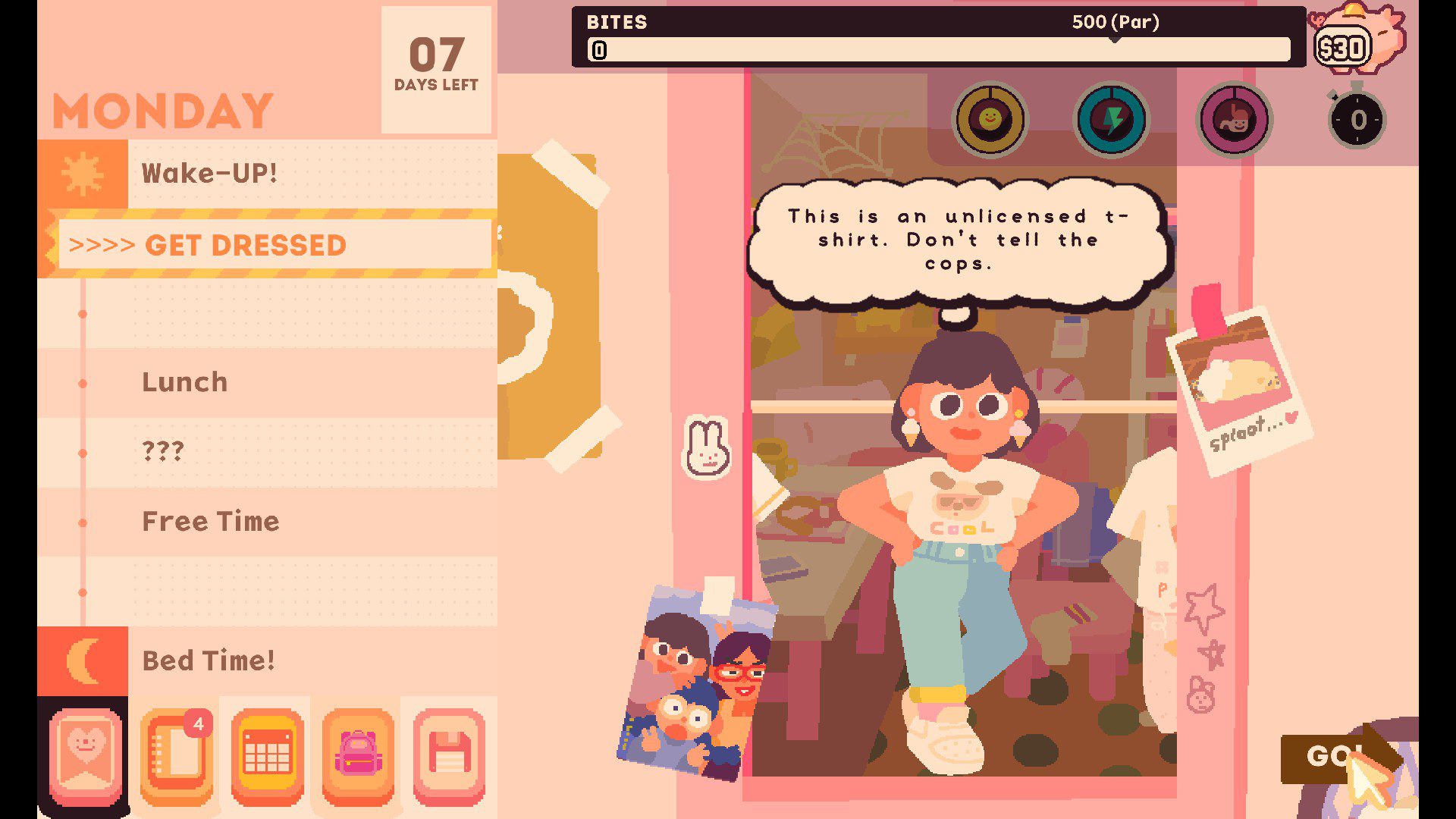 Jenny saying that her t-shirt is bootleg and to not tell the cops