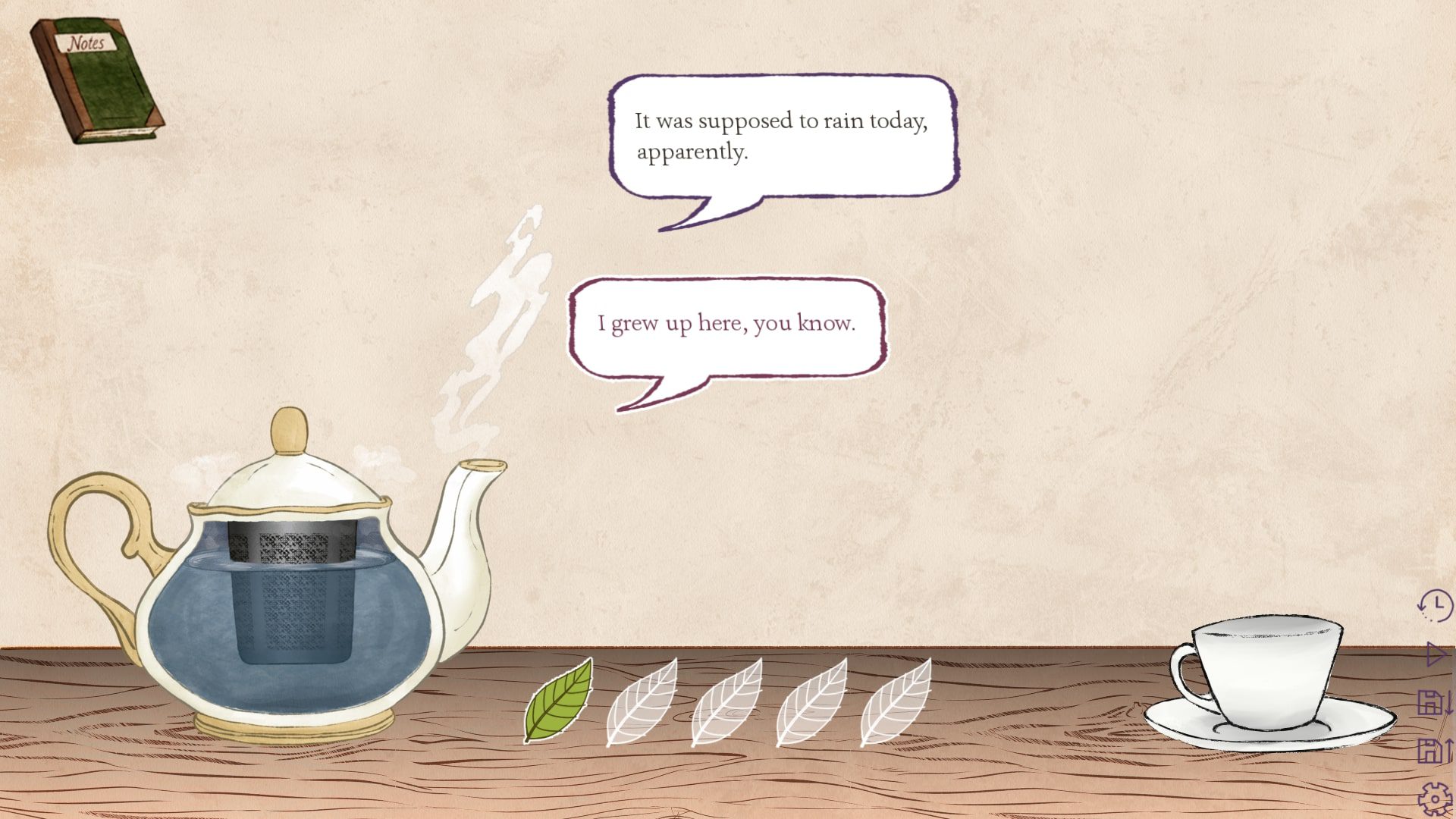 Miss Meadows is talking to the customers while brewing tea in Sips and Sonnets. Miss Meadows is talking to the customers while brewing tea in Sips and Sonnets.