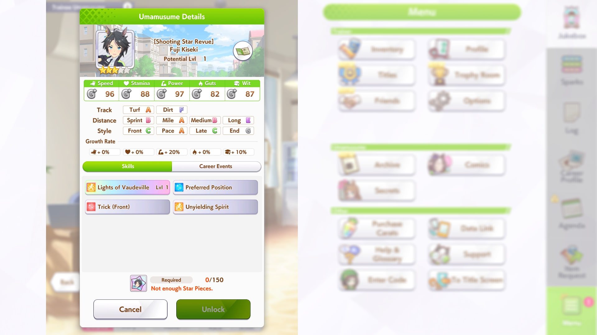 Fuji Kiseki stats Umamusume Pretty Derby.