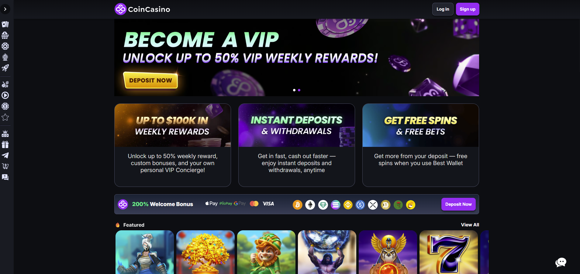 CoinCasino - best no KYC casino overall