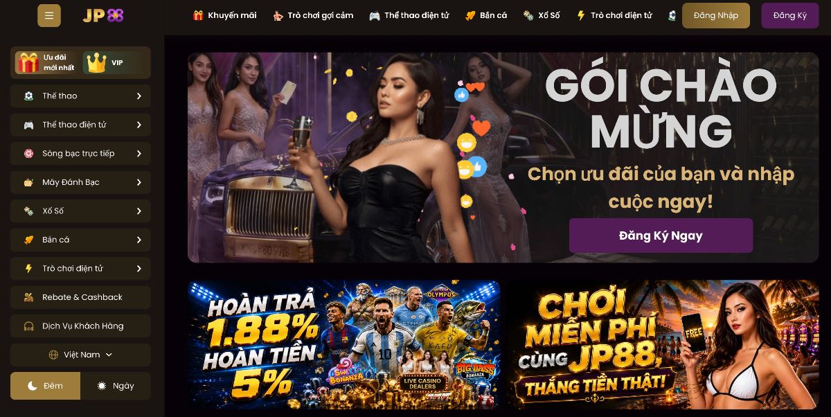 Ảnh chụp màn hình trang chủ Jackpot88