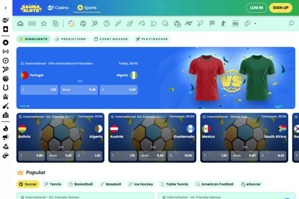 samba slots sport