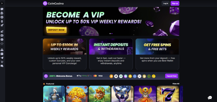 CoinCasino - top VPN online casino for altcoin variety