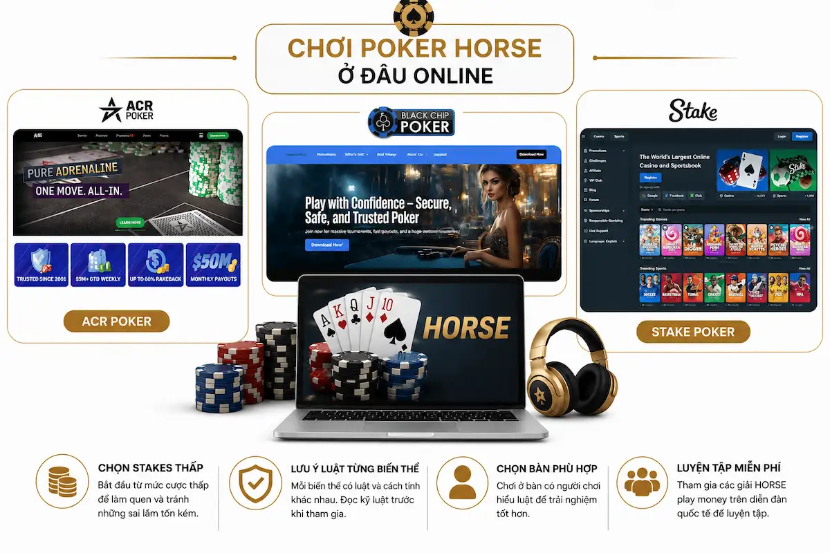 Chơi Poker HORSE Ở Đâu Online