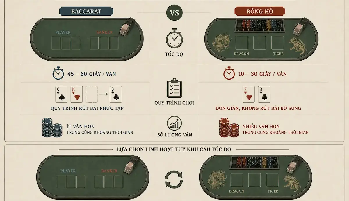 Vì sao nhiều bet thủ chuyển từ Baccarat sang Rồng Hổ